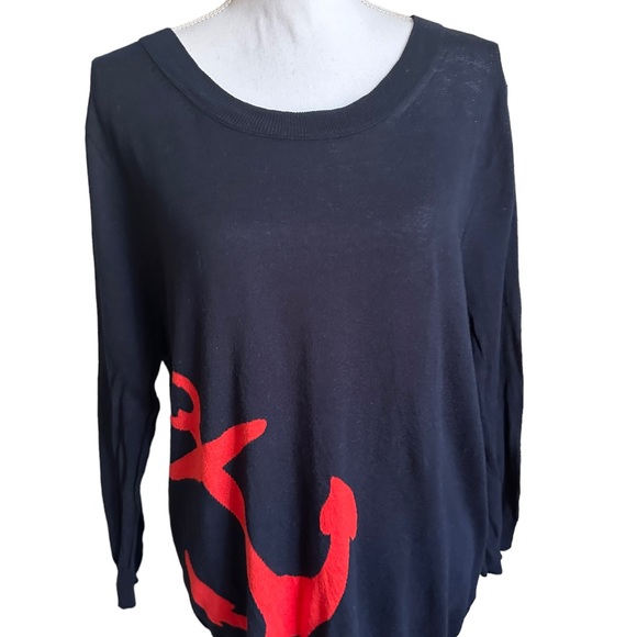 J. Crew Cotton Anchor Crewneck Sweater Size XL - Picture 5 of 17